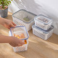 Kitchen Refrigerator Storage Box Sealed Food Organizer Ginger Garlic Onion Container with Removable Drain Plate.