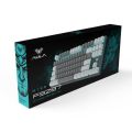 AULA F3287 Wired TKL Rainbow Mechanical Gaming Keyboard, 80% Compact Tenkeyless 87 Keys Layout w/Tactile Blue Switches, White & Grey Mixed-Color Keycaps, Programmable Macro Keys.
