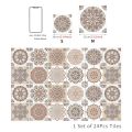 24PCS Moroccan Style Ceramic Tiles Wall Sticker Heat Resistant Kitchen Backsplash DIY Murals Self Adhesive Waterproof Wallpapers.