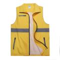 customized LOGO new casual summer Joker young men's solid composite reflective sleeveless lapel zipper women vest top. 