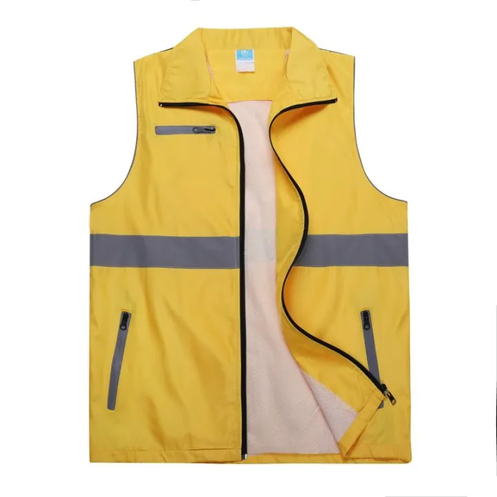 customized%20LOGO%20new%20casual%20summer%20Joker%20young%20men's%20solid%20composite%20reflective%20sleeveless%20lapel%20zipper%20women%20vest%20top%20-%20Image%204