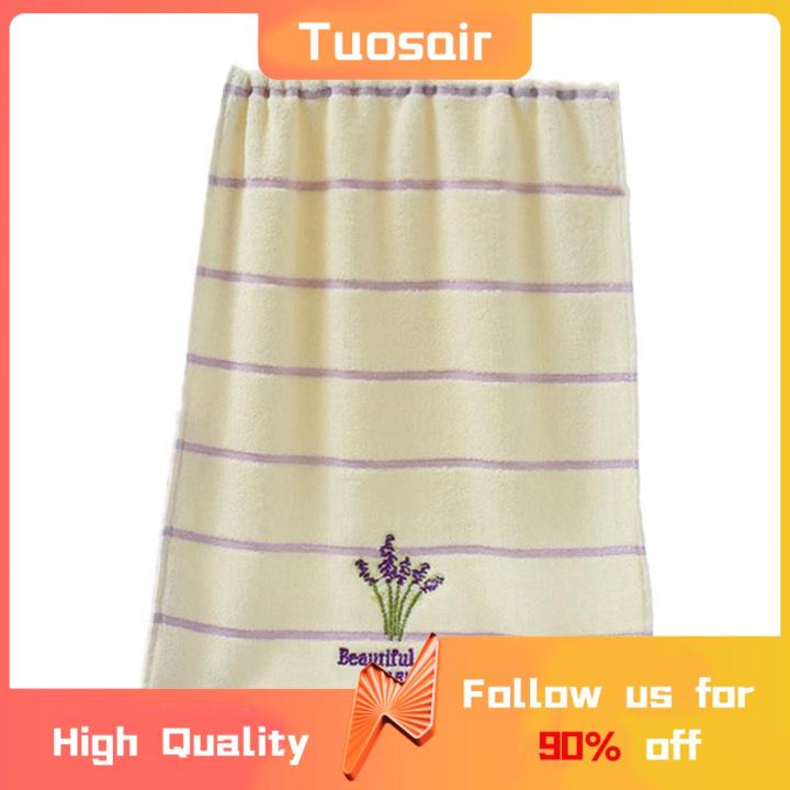 Couple Towel Cotton Simple Lavender Striped Print Face Towel
