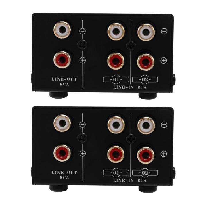 audio signal switcher-2x Audio source signal selector-black