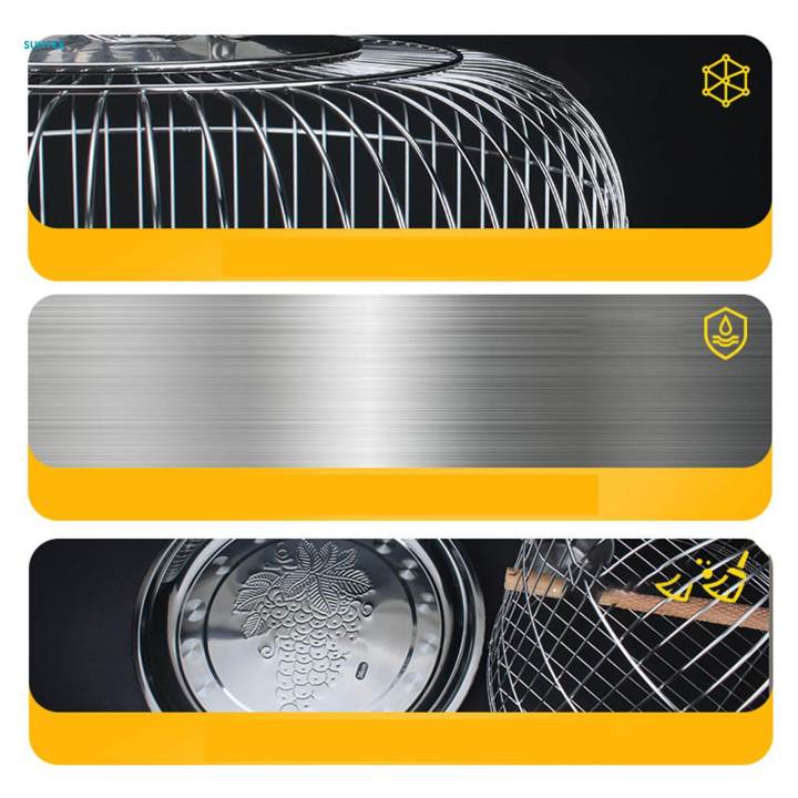 Hanging Cage with Feeder Bird Carrier Stainless Steel House Birdcages House for Budgies 30cmx50cm