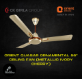 Orient Quasar Ornamental 56" Ceiling Fan (Metallic Ivory Cherry).