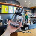400ml Mini Big Belly Cup Plastic Water Bottle with Straws Sports Water Bottle Portable Leakproof Water Cup Student Girl Gift.