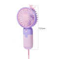 GC Handheld Mini Fan, USB Rechargeable Small Pocket Fan With Hanging Rope, Phone Holder Base, Portable Fan For Travel, Summer, Concerts, Lash.