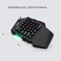 Single Hand One-Handed Gaming Keyboard RGB Backlit Portable Mini Gaming Keypad Mouse Set. 