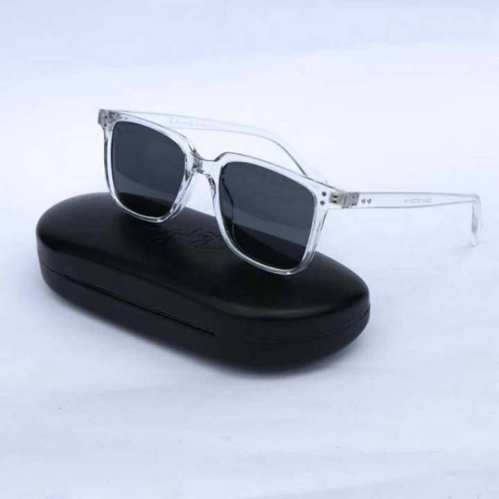 Transparent Frame Sunglasses for Men - Black