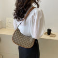 Fashion Vintage Print Half Moon Small Shoulder Bags For Women Trend Handbags. 