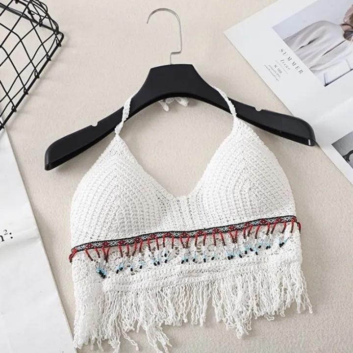 Boho%20Beach%20Holiday%20Camisole%20Halter%20Women%20Crochet%20Knit%20Swimsuit%20Bra%20Backless%20Vest%20Hollow%20Tassel%20Tank%20Top%20Women's%20Crop%20Tops%20-%20Image%206