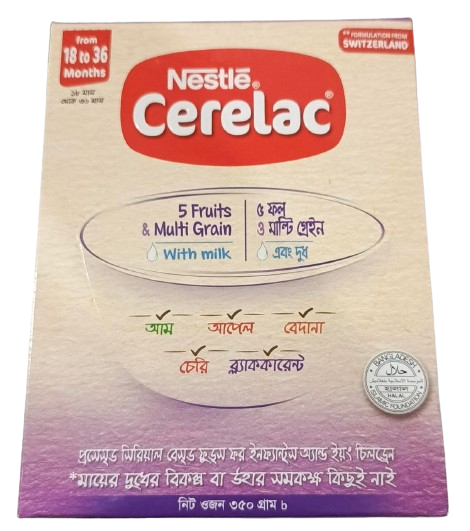 CEREGROW Junior Cereal- Milk, Multigrain & 5 Fruits 350g BiB