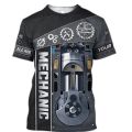 2023 Summer Fashion Men's T-Shirt Name Mechanic 3D Full-body Print Top T-shirt Street Leisure Sports T-shirt.