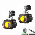 Future Eye F150 Motorcycle Wired Switch Bicolor Spotlight Assist Fog Lamp Ultra Bright Suitable for Offroad Motorcycle ADV 60W.