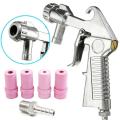 Sandblaster Sand Blast Kit Set Sandblasting Sand Spray Equipped with 4 Ceramic Nozzle Quick & connector for Anti-rust Home DIY / Silver. 