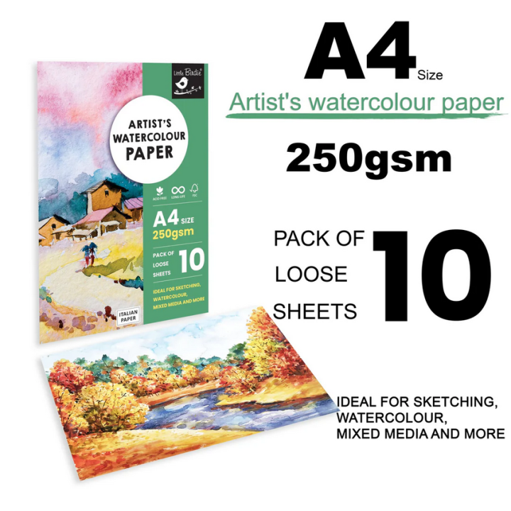 Papertree%20Artist%60s%20Water%20Colour%20Paper%20250%20Gsm%20Pack%20Of%2010%20Sheets%20Size%207.25%20x%2011%20Inch%20-%20Image%202