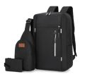 Combo 3PCS USB Charging Waterproof School bag male Business Travel Bags 15.6 inch. 