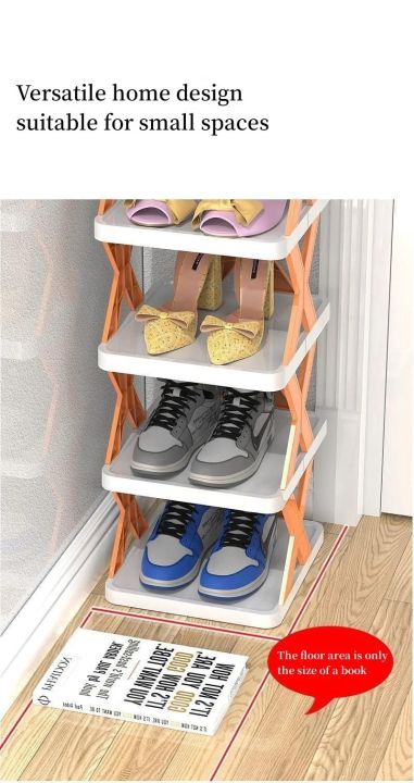 1%20pcs%205-Tier%20Multi-Layer%20Shoe%20Rack:%20Adjustable%20Folding%20Plastic%20Organizer%20for%20Garages%20and%20Narrow%20Spaces%20-%20Image%204
