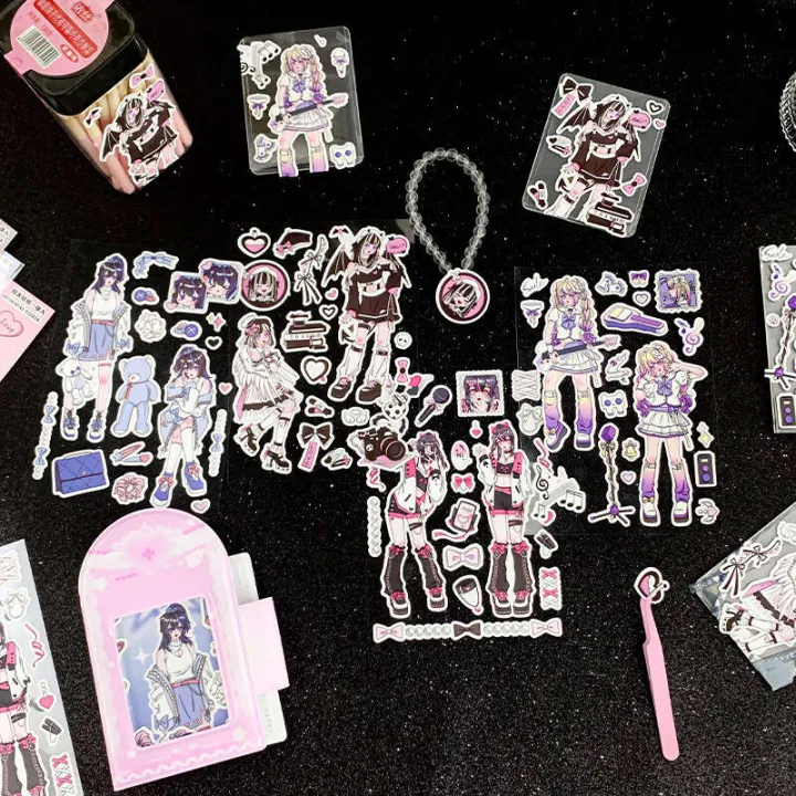 Zaomao%20Y2K%20Girls%20series%20stickers%20Korean%20domi%20dumb%20film%20gooka%20anime%20character%20hand%20account%20DIY%20decorative%20sticker%20-%20Image%203