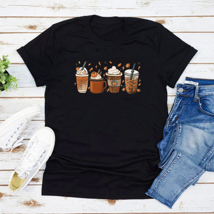 Fall%20Coffee%20T-Shirt%20Pumpkin%20Spice%20Halloween%20Tshirt%20Vintage%20Halloween%20Shirt%20for%20Women%20Graphic%20T%20Shirts%20Coffee%20Lovers%20Gifts%20Top%20-%20Image%204