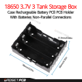 18650 3.7V 3 Tank Storage Box Case Rechargeable Battery PC6 PCB Holder 3S Three Cell Casing With 18650 Batteries Non-Parallel Connections. 