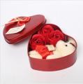 Valentine Celebration Love -Heart Shape Box Best Quality Flowers With Soft Teddy - Gift Box.