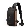New Travel Bag Male USB Charging Chest Bag Pack Multifunction Patent Leather Chest Bag Men Waterproof Men Crossbody Bag.. 