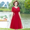 vintage two pieces Summer Casual Midi Dress chiffon loose Dress embroidery Women Elegant Bodycon Party Vestidos. 