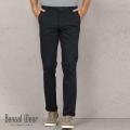 Slim-Fit Chino Gabardine Pants - Deep Black - Formal Pant. 