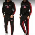 New Stylish Export design Black Hoodie with pant Set for man.