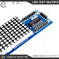 LED Dot Matrix Display Module 4 in 1 Display MAX7219 Microcontroller (Quad 8x8 Dot Display) With 5 Pin Cables For Interfacing Arduino, ESP, Raspberry Pi.. 