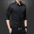 Men's full sleeve Cotton Formal Black Shirt.