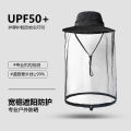 Outdoor sun hat big brim sun hat mesh mask protective fishing hat fisherman hat insect repellent hat wholesale.