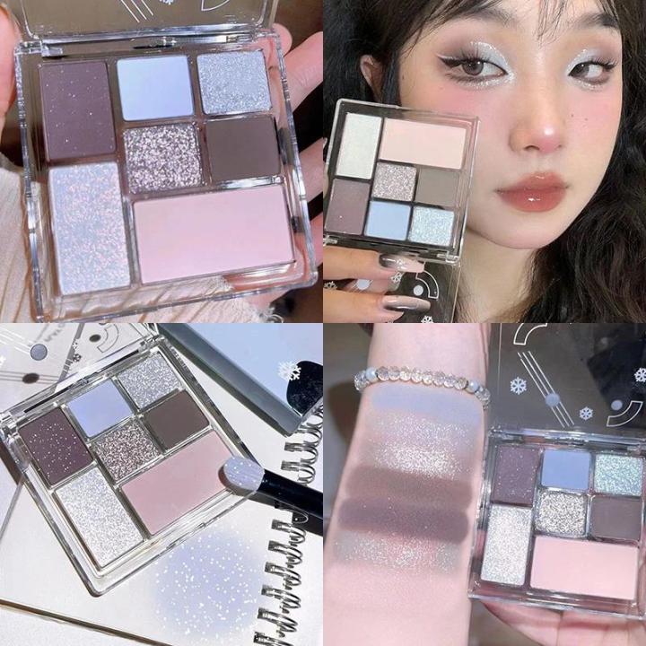 Honoria%20Honoeie%207%20Color%20Eyeshadow%20Palette%20Grey%20Powder%20Black%20Smoky%20Eye%20Blush%20Highlighter%20Korean%20Shiny%20Glitter%20Eye%20Shadow%20Eyes%20Makeup%20Cosmetics%20-%20Image%207