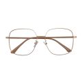 2023 New Eyeglasses: Popular European and American Women's Anti Blue Light Glasses Alloy Frame with Plain Face Fashion Matching Flat Light Glasses.