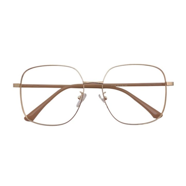 2023 New Eyeglasses: Popular European and American Women's Anti Blue Light Glasses Alloy Frame with Plain Face Fashion Matching Flat Light Glasses