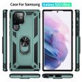 For Samaung Galaxy S22 Ultra 5G Shockproof TPU + PC Protective Case with 360 Degree Rotating Holder(Black). 