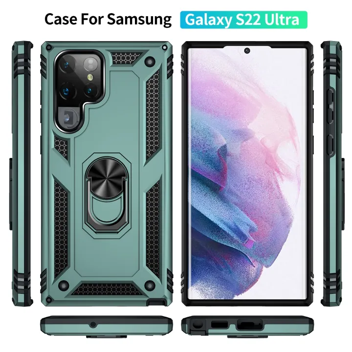 For%20Samaung%20Galaxy%20S22%20Ultra%205G%20Shockproof%20TPU%20+%20PC%20Protective%20Case%20with%20360%20Degree%20Rotating%20Holder(Black)%20-%20Image%202
