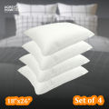 Fiber Head Pillow, Cotton Fabric, (18"x26"), Set of 4. 