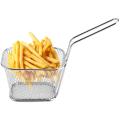 Stainless Steel Mini French Fries Basket Square Fryer Baskets, FDA Grade Kitchen Cooking Tool Food Presentation Tableware. 