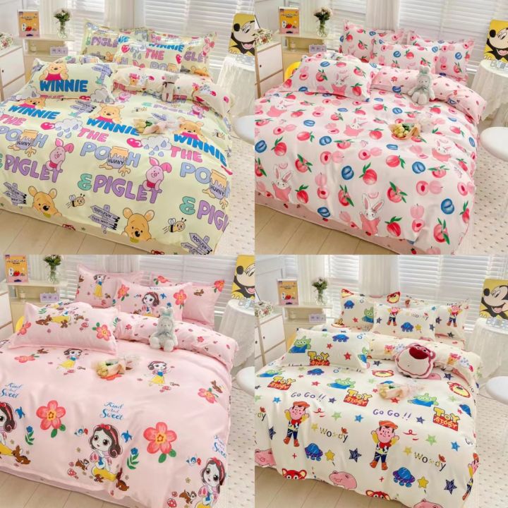 ZCotton%20Four-Piece%20Set%20Cartoon%20Bed%20Sheet%20Duvet%20Cover%20Children's%20Cotton%20Three-Piece%20Fitted%20Sheet%20Student%20Bedding%20Boys%20and%20Girls%20-%20Image%203