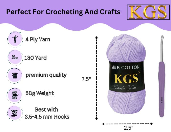 KGS%20100%25%20Milk%20Cotton%20Yarn%20Wool%20%7C%2050%20gm%20%7C%20Medium%204%20Ply%20%7C%20Crocheting%20and%20Knitting%20-%20Image%205