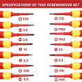 14In1 Insulated Screwdriver Set Kit Magnetic Screwdriver Tool Set Electrician Multifunctional Interchangeable Screwdrivers. 