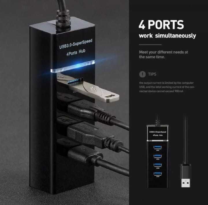 4%20Port%20USB%20HUB%20SuperSpeed%203.0%20Portable%20Mini-HubUSB%20Hub%20Black%201.2%20M%20-%20Image%203