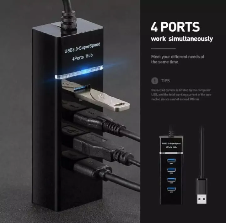 4%20Port%20USB%20HUB%20SuperSpeed%203.0%20Portable%20Mini-HubUSB%20Hub%20Black%201.2%20M%20-%20Image%203