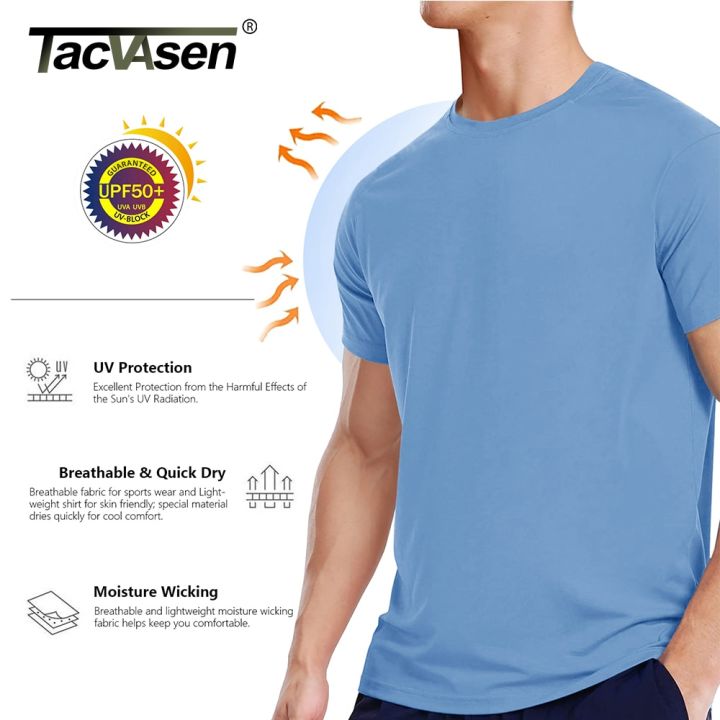 TACVASEN%20UPF%2050+%20Soft%20Summer%20T-shirts%20Men's%20Anti-UV%20Skin%20Sun%20Protection%20Performance%20Shirts%20Gym%20Sports%20Casual%20Fishing%20Tee%20Tops%20-%20Image%202