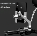 360° Rotatable Alloy Motorcycle Phone Holder Rearview Mirror Motor Phone Mount.