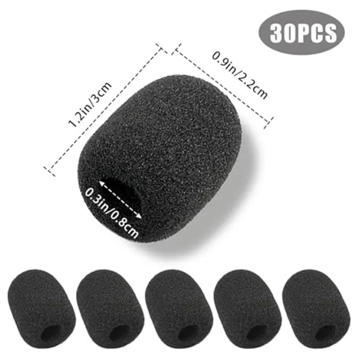 30%20Pack%20Foam%20Microphone%20Windscreen,Mini%20Size%20Lapel%20Headset%20Mic%20Foam%20Covers%20for%20Headset%20Microphone%20Durable%20Easy%20Install%20-%20Image%202