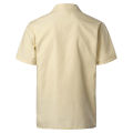 Men's Traditional Cuban Camp Collar Guayabera Shirt Short Sleeve Embroidered Mexican Caribbean Style Beach Shirt with 4 Pocket. 