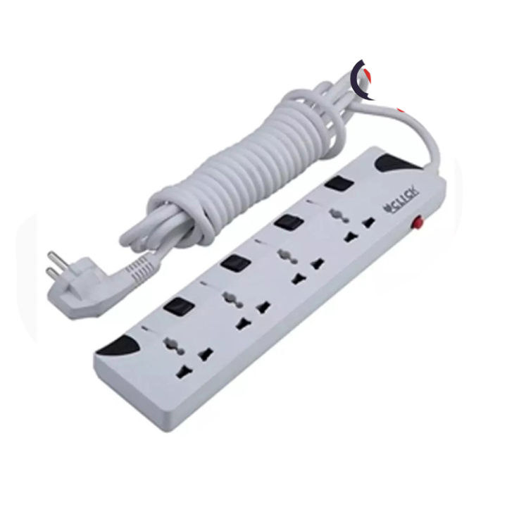 2 Pin Multiplag Socket 4 Port 15 Ft 1500W Cable Power Extension Cord ...